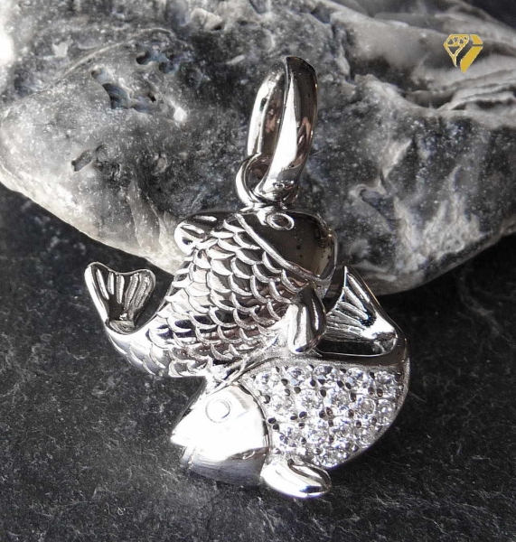 Anhänger Sternzeichen Fische 925 Silber Zirkonia