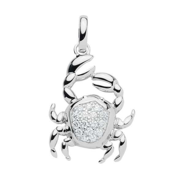 Anhänger 18x20mm Sternzeichen Krebs 925 Silber Zirkonia