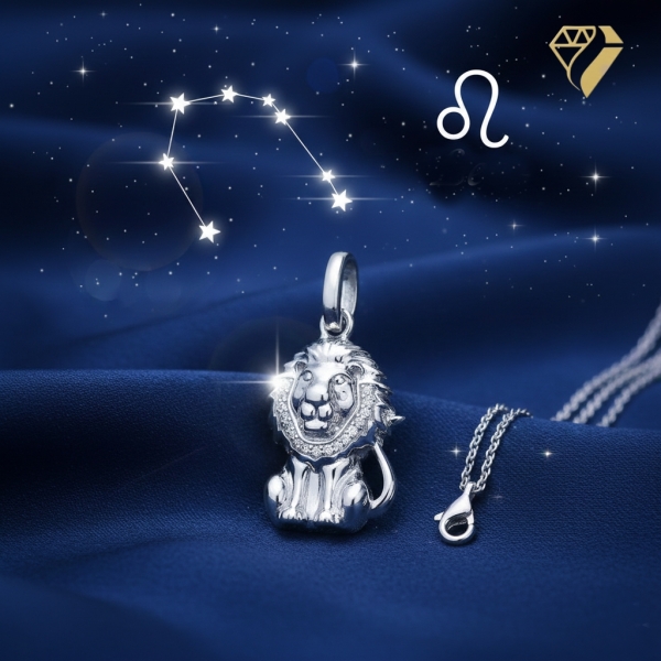 Anhänger 18x20mm Sternzeichen Löwe 925 Silber Zirkonia