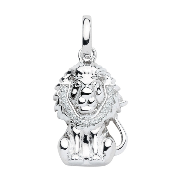 Anhänger 18x20mm Sternzeichen Löwe 925 Silber Zirkonia