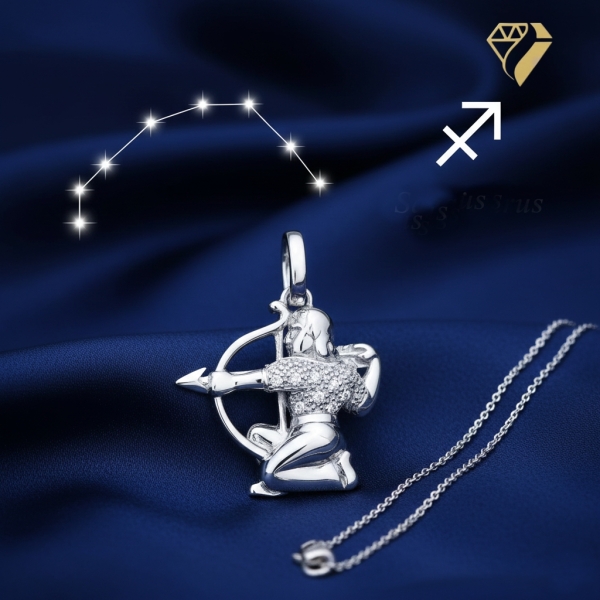 Anhänger 18x20mm Sternzeichen Schütze 925 Silber Zirkonia