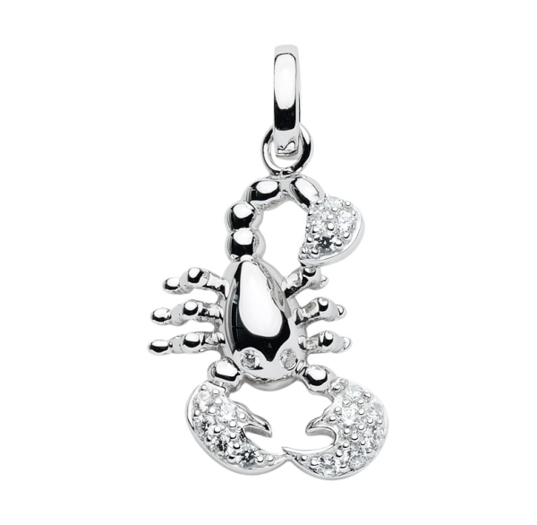 Anhänger 18x20mm Sternzeichen Skorpion 925 Silber Zirkonia