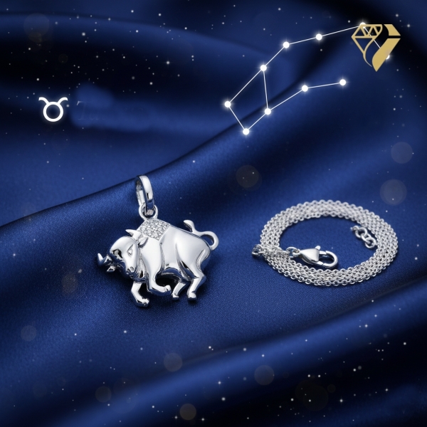 Anhänger 18x20mm Sternzeichen Stier 925 Silber Zirkonia