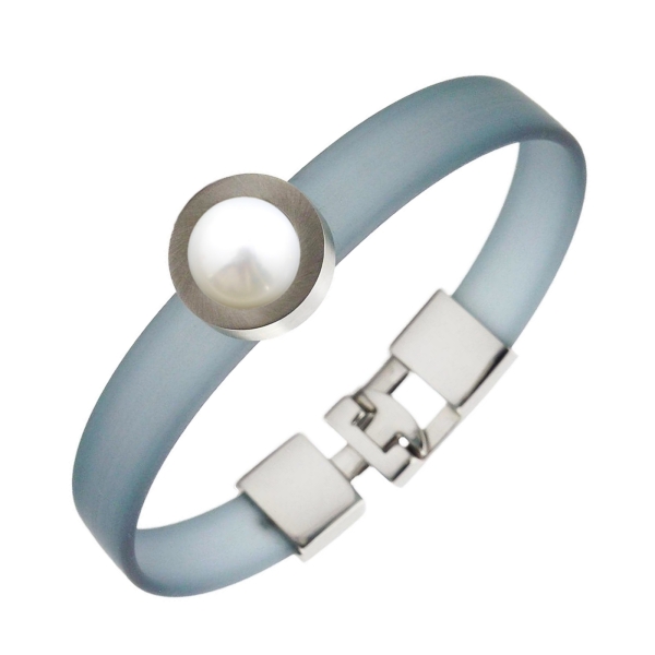 Armband Edelstahl Kopf Farben, Stein und Süßwasserperle nach Wahl
