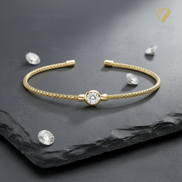 Armspange mit Zirkonia 925 Silber vergoldet