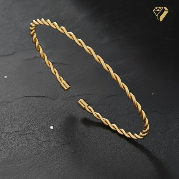 Armspange 3mm Kordel 925 Silber vergoldet