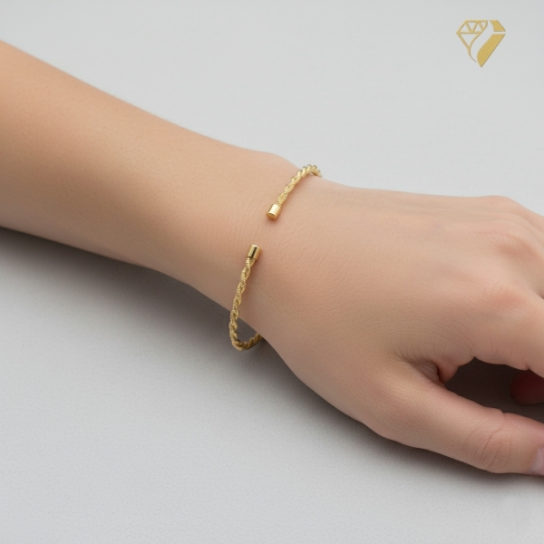 Armspange 3mm Kordel 925 Silber vergoldet