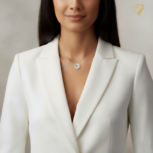 Anhänger Edelstahl 22mm mit Kristall Elements nach Wahl