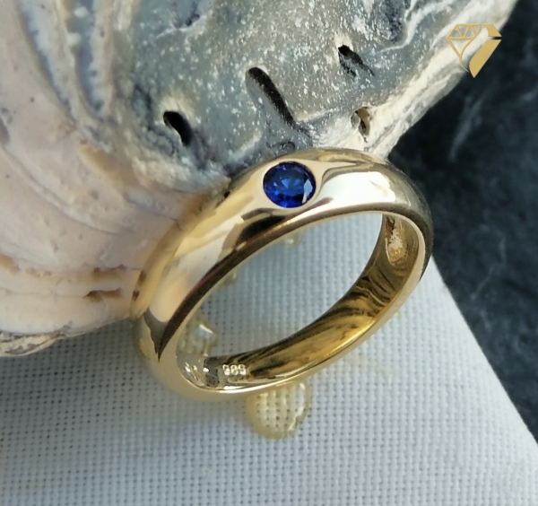 Anhänger Taufring mit Safir 14Kt 585 GOLD