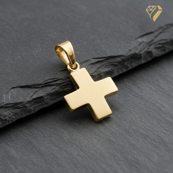 Anhänger Kreuz mattiert 11x10mm 14Kt 585 GOLD