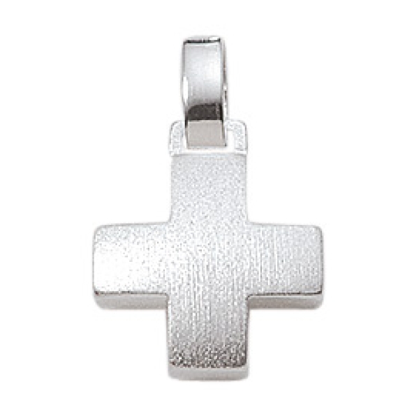 Anhänger Kreuz mattiert 11x11mm Silber 925