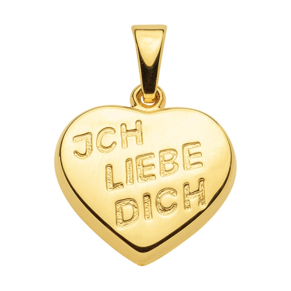 Anhänger 14x11mm Herz - ICH LIEBE DICH - 8Kt 333 GOLD