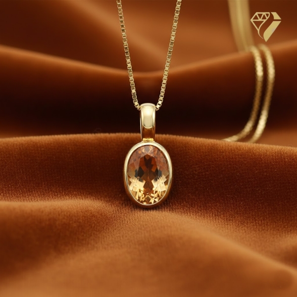 Anhänger Citrin 10x13mm 585 Gold