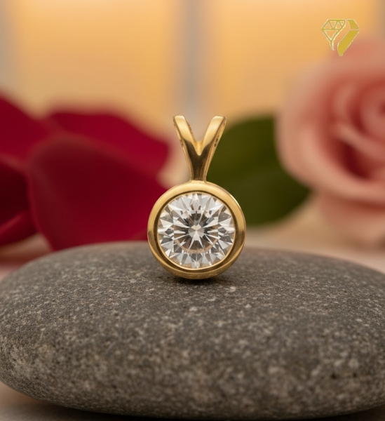 Anhänger 6mm Zirkonia 8Kt 333 GOLD