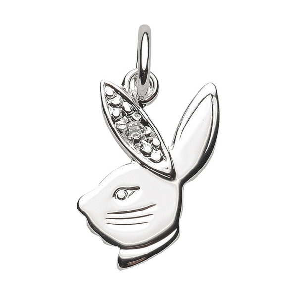 Anhänger Hasenkopf bunny mit Zirkonia Silber 925