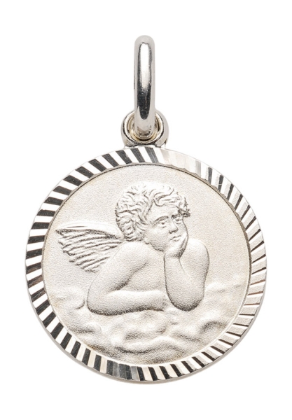 Anhänger Medaille 12mm Engel Amour Silber 925