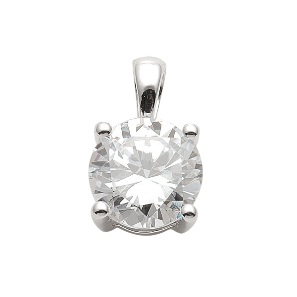 Anhänger rund 6,2mm Zirkonia Krappenfassung 925 Silber