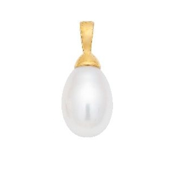Anhänger Süßwasserperle oval 12,9x8,1mm 8Kt 333 GOLD