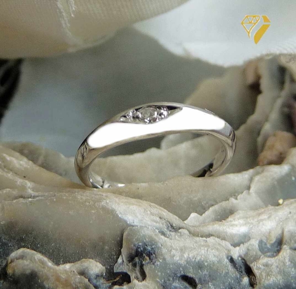 Anhänger Taufring mit Diamant 14Kt 585 WEISSGOLD