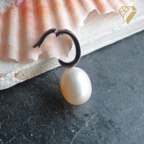 Anhänger Einhänger Perle mit Zirkonia Silber 925