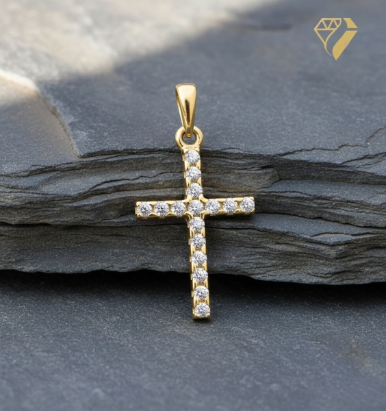 Anhänger Kreuz Zirkonia 12x17mm 8Kt 333 GOLD