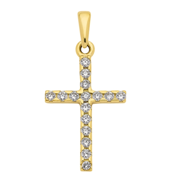 Anhänger Kreuz Zirkonia 12x17mm 8Kt 333 GOLD