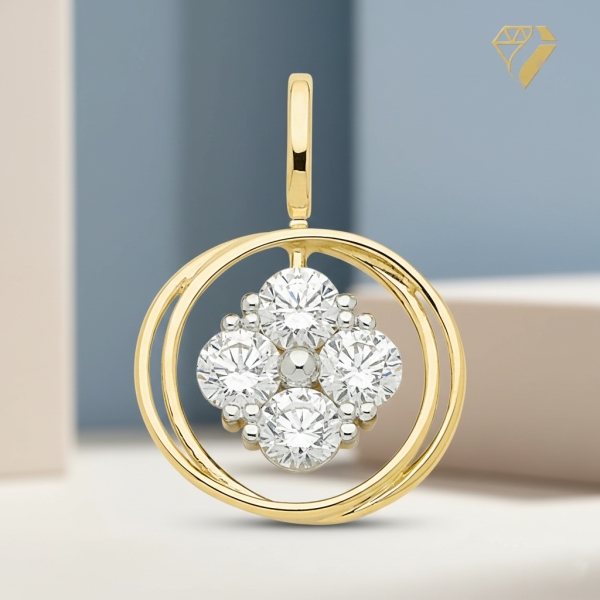 Anhänger rund 11mm Zirkonias 8Kt 333 GOLD