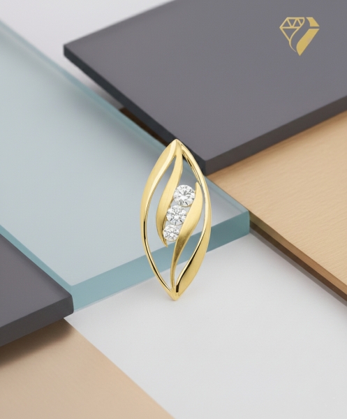 Anhänger 22mm Zirkonia 8Kt 333 GOLD