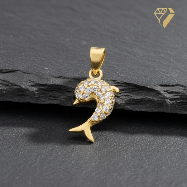 Anhänger Delfin mit Zirkonia 8Kt 333 GOLD