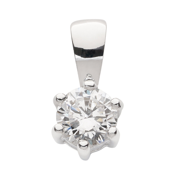 Anhänger rund 4,5mm Zirkonia Krappenfassung 925 Silber