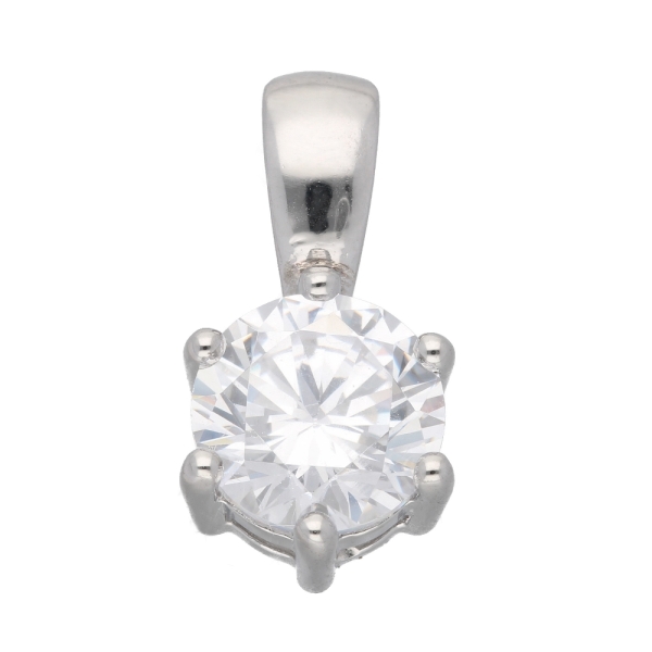 Anhänger rund 7mm Zirkonia Krappenfassung 925 Silber