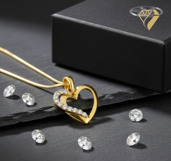 Anhänger Herz 13x13mm Zirkonia 333 GOLD