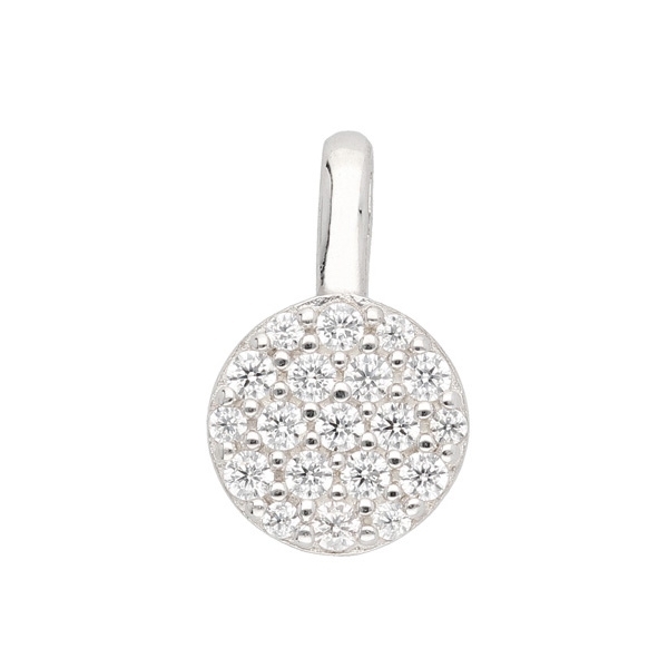 Anhänger rund 6,9mm Zirkonias 925 Silber