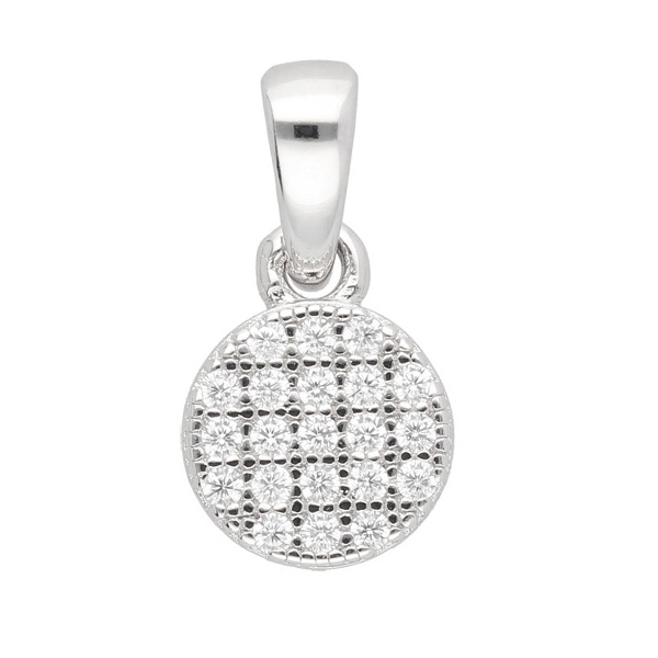 Anhänger rund 7,3mm Zirkonias 925 Silber