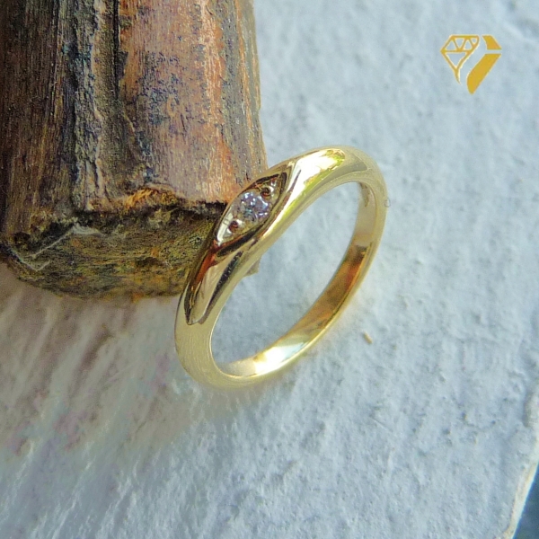 Anhänger Taufring 10,1mm mit Diamant 0,01ct 14Kt 585 GOLD