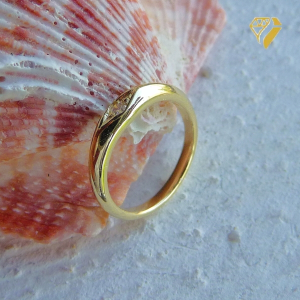Anhänger Taufring 10,1mm mit Diamant 0,01ct 14Kt 585 GOLD