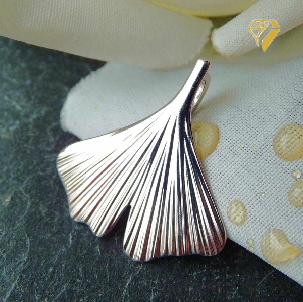 Anhänger 20mm Ginkgoblatt 925 Silber