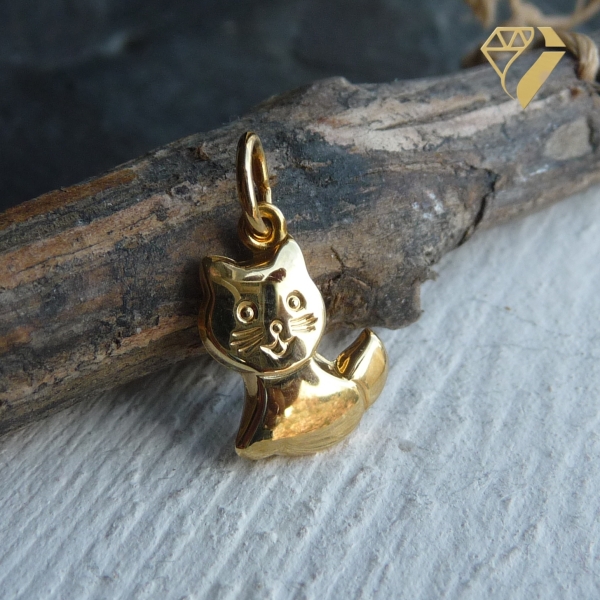 Anhänger Katze Gold
