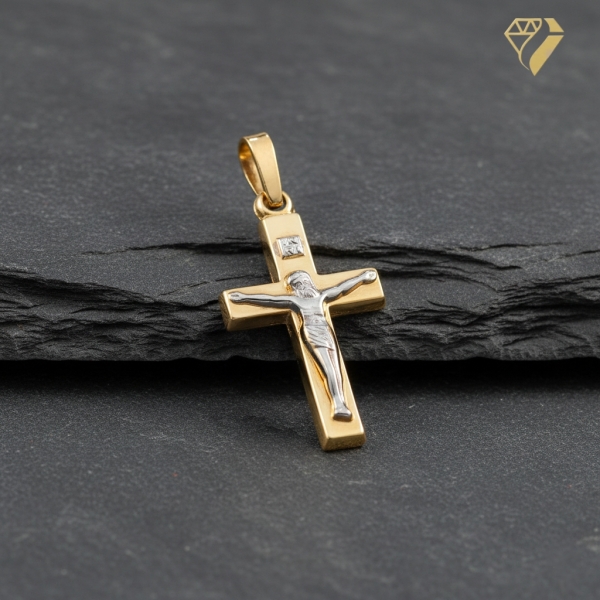 Anhänger Kreuz 12x19mm Jesus Korpus 8Kt 333 GOLD