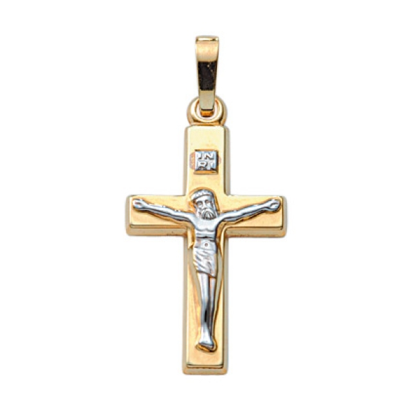 Anhänger Kreuz 12x19mm Jesus Korpus 8Kt 333 GOLD