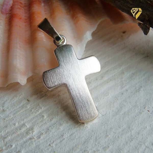 Anhänger Kreuz mattiert 11,4x10,5mm Silber 925
