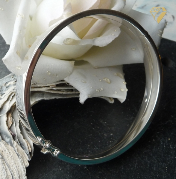 Armreif eckig oval 10mm 925 Sterling Silber