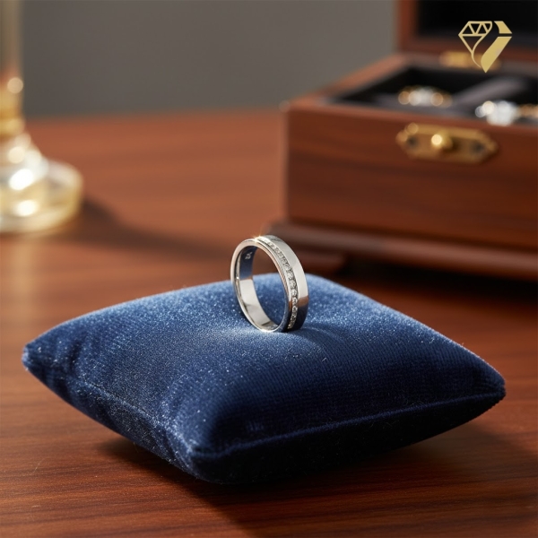 Ring 4,2mm mit Zirkonias glänzend rhodiniert 925 Silber Gr. 56