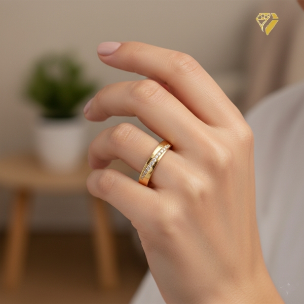 Damenring mit 17 Zirkonia in 333 GOLD
