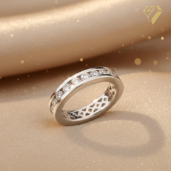 Ring Memoire 4mm Zirkonia 925 Silber Gr. 62