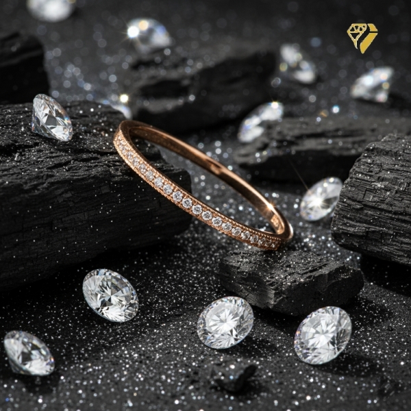 Ring 1,5mm mit Diamanten 0,06ct 585 ROSÉGOLD