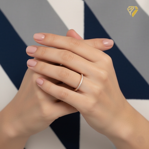 Ring 1,5mm mit Diamanten 0,06ct 585 ROSÉGOLD