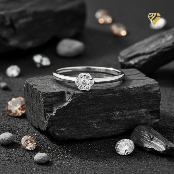 Ring 4,5mm Besatzmaß mit Diamanten 0,13ct 585 WEISSGOLD