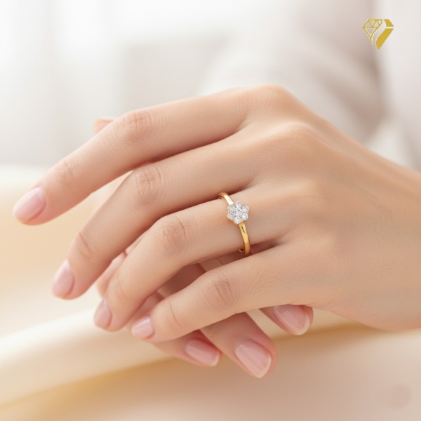 Ring 4,5mm Besatzmaß mit Diamanten 0,13ct 585 GOLD