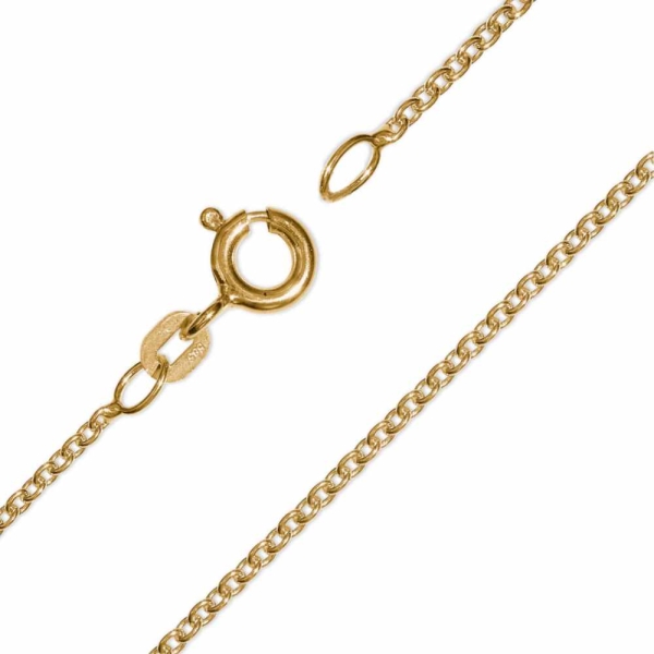 Collier Kette Anker rund 1,6mm Silber vergoldet 40cm